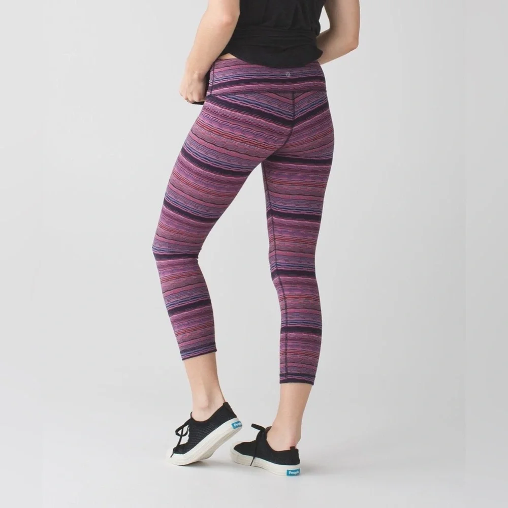Lululemon Wunder Under Space Dye Plum Leggings